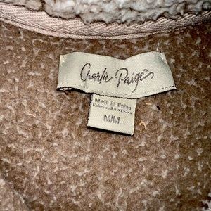 Tan oversized Sherpa pullover